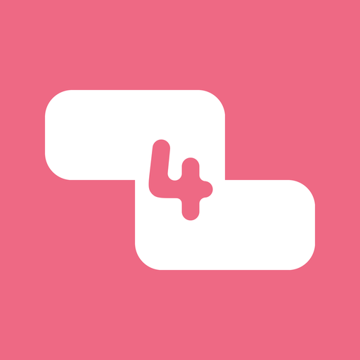 Numino app icon — a white number block with a 4 on a pink field